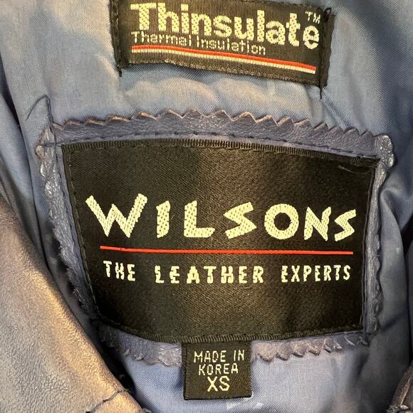 Vintage Wilsons Leather Jacket Purple Thinsulate Thermal Insulation Womens Sz XS - Picture 6 of 8